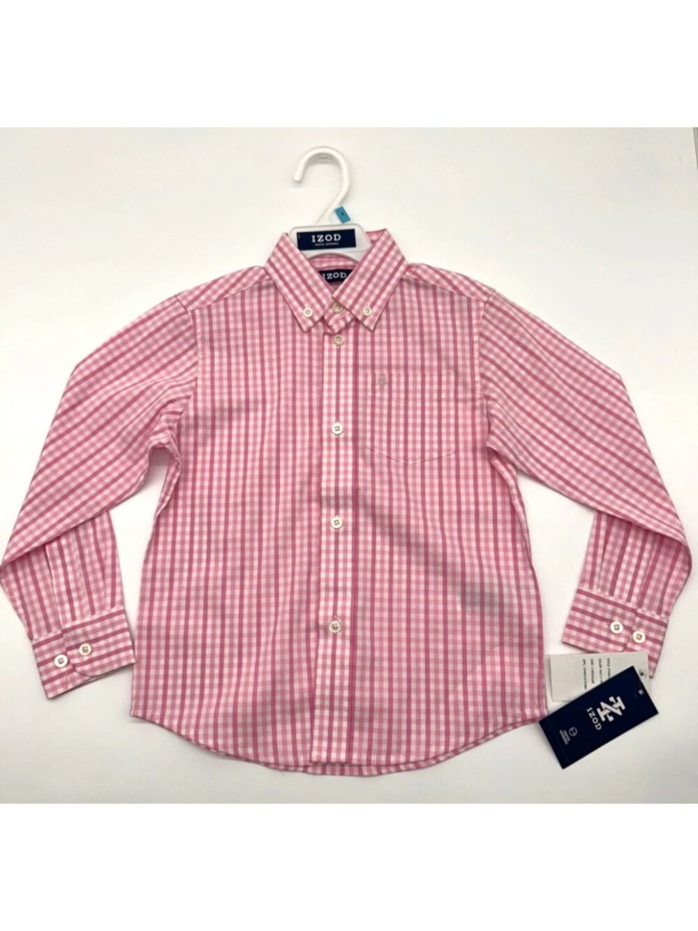 Izod Boys Size 5 Long Sleeve Plaid Button down